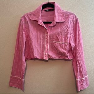 Zara cropped poplin shirt